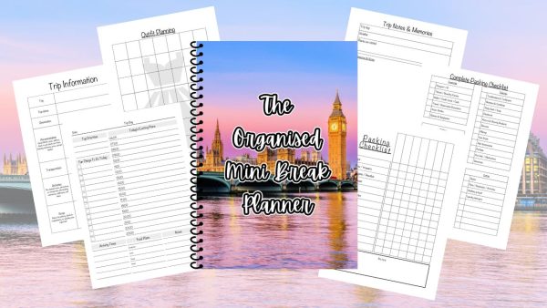 The Organised Mini Break Planner - Pink London Sky Spiral Bound Edition For Discount