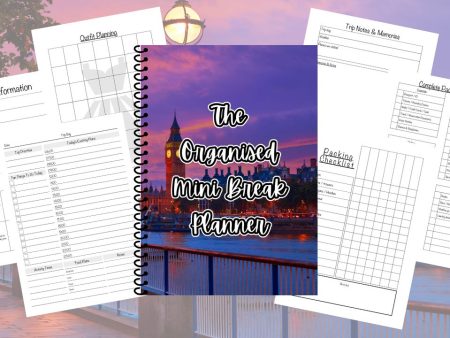 The Organised Mini Break Planner - London Sky Purple Spiral Bound Edition on Sale