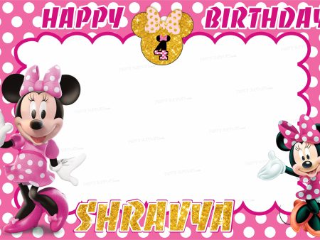 Minnie Mouse Theme with Baby Name Photobooth Supply