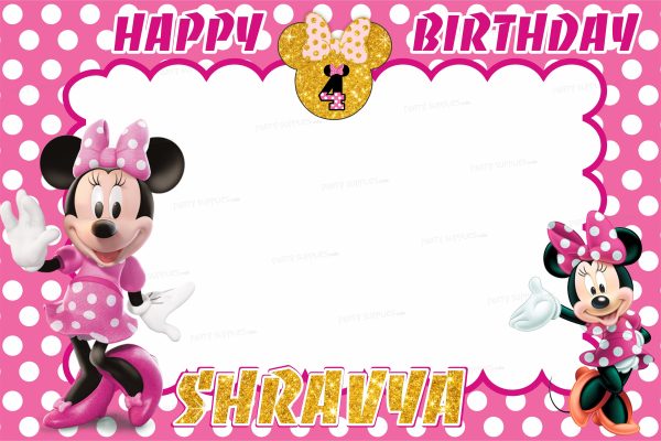 Minnie Mouse Theme with Baby Name Photobooth Supply