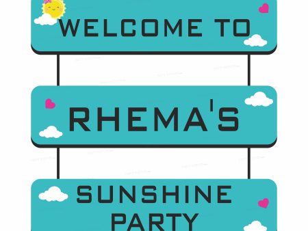 Sunshine Theme Girl Personalized Door Poster on Sale