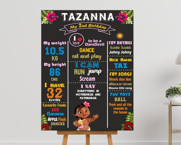 Moana Theme Chalkboard For Sale