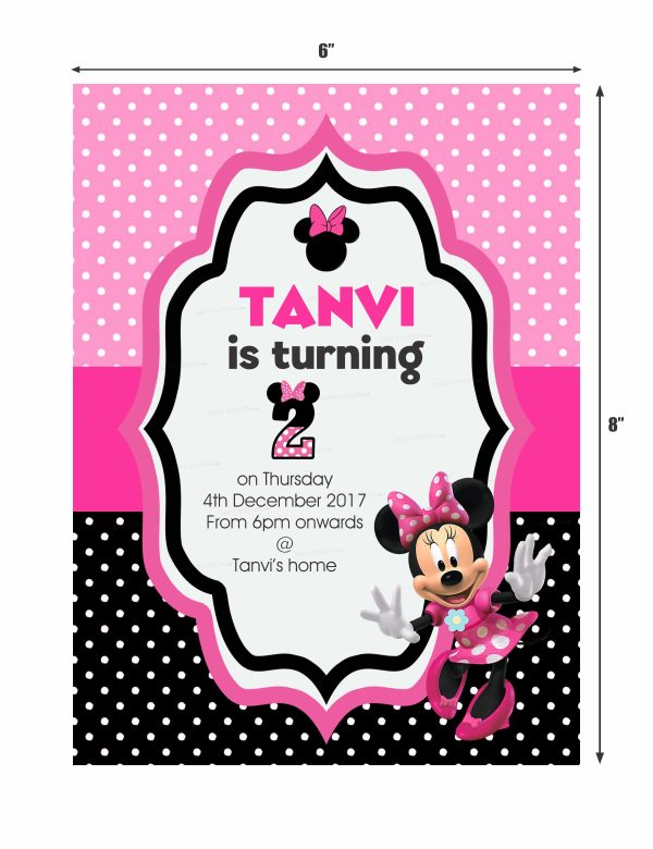 Minnie Mouse Theme Invite Fashion