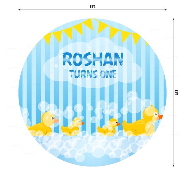 Duck Theme Boy with Name Backdrop Online Sale