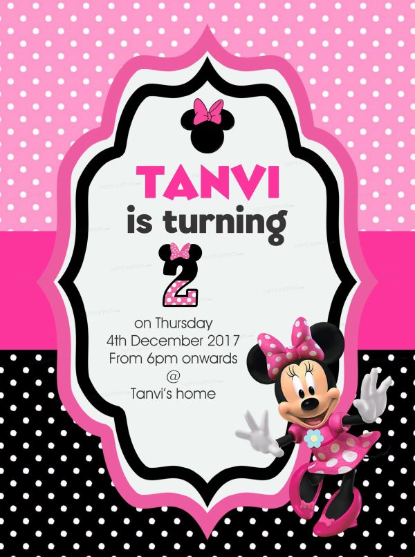 Minnie Mouse Theme Invite Fashion