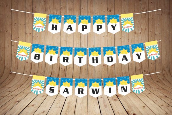 Sunshine Theme Boy Personalized with Name Hanging Hot on Sale