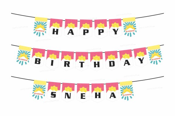 Sunshine Theme Girl Personalized with Name Hanging For Discount