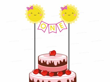 Sunshine Theme Girl Baby Age Cake Topper Sale