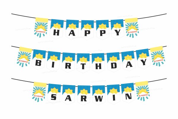 Sunshine Theme Boy Personalized with Name Hanging Hot on Sale