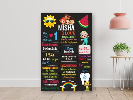 Coco Melon Theme Girl Customized Chalkboard on Sale