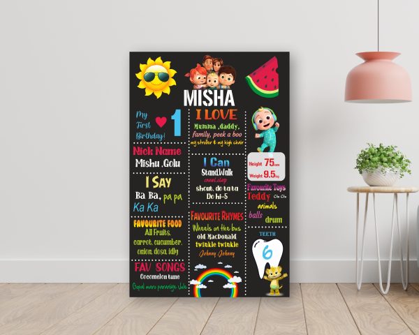 Coco Melon Theme Girl Customized Chalkboard on Sale