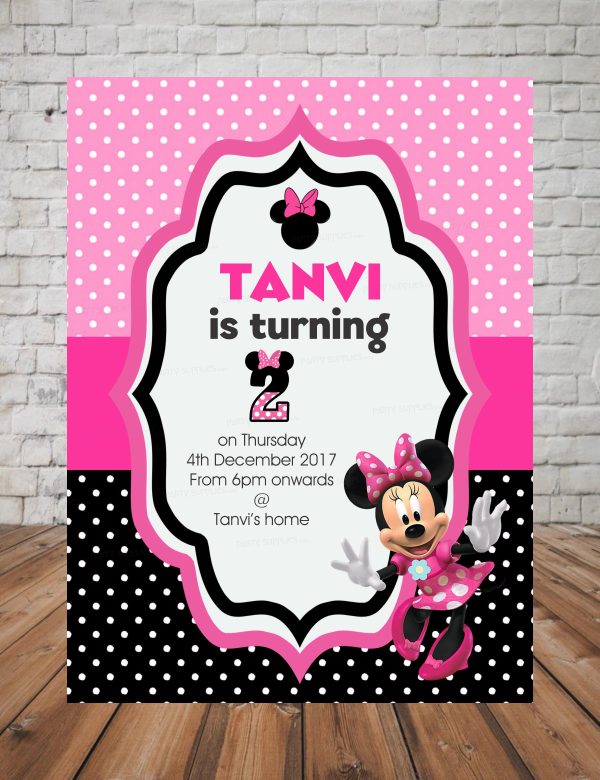 Minnie Mouse Theme Invite Fashion