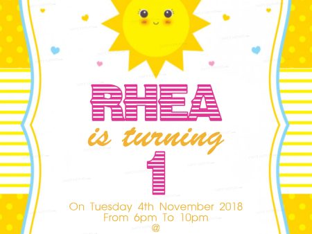 Sunshine Theme Girl Customized Invite Online Hot Sale