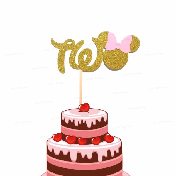 Minnie Mouse Name Theme Cake Topper Fashion