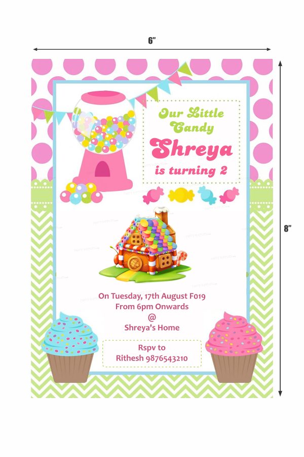 Candy Cup Theme Invite For Discount