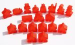 Carcassonne: Meeple - Complete Toy Figure Set (19 Pieces) (Frozen Red) (Import) Fashion