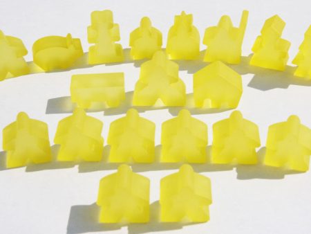 Carcassonne: Meeple - Complete Toy Figure Set (19 Pieces) (Frozen Yellow) (Import) Online Sale