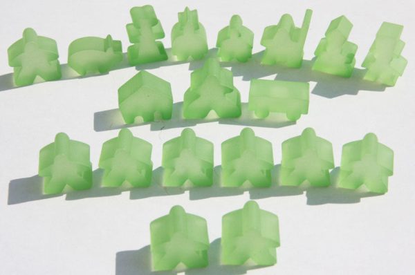 Carcassonne: Meeple - Complete Toy Figure Set (19 Pieces) (Frozen Light Green) (Import) For Discount